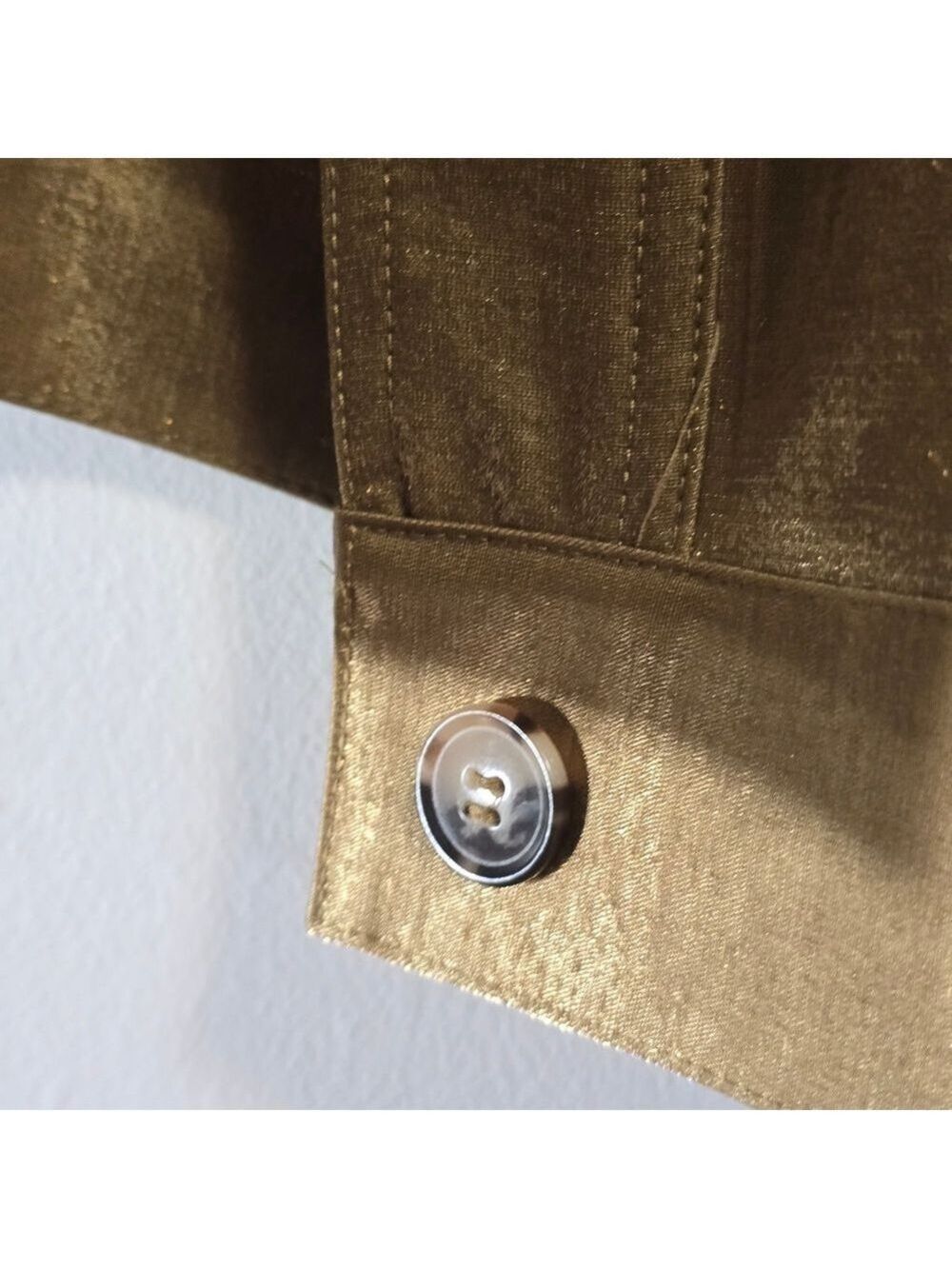 French Connection Metallic Gold Button-Front Jean Jacket - Picture 4 of 8